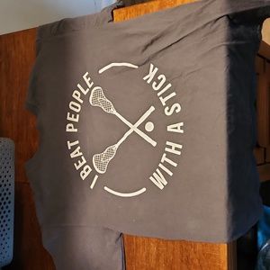 Lacrosse T-shirt "I beat people with a stock"